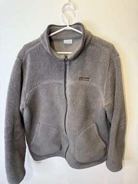 Columbia Gray Full-Zip Sherpa Jacket